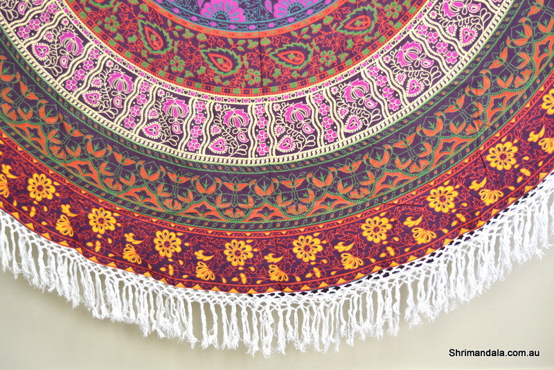 WOH Mandala Beach Round Throw - Adore India   