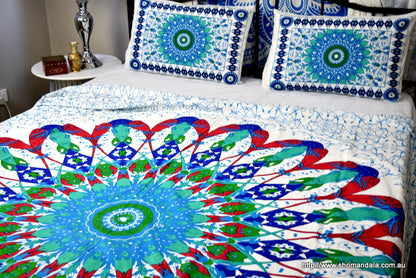 Universe Red Mandala Throw Set - Adore India   