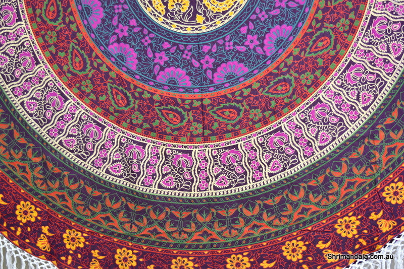 WOH Mandala Beach Round Throw - Adore India   