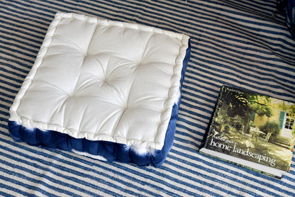 Indigo Tie and Dye Square Floor Cushion - Adore India   
