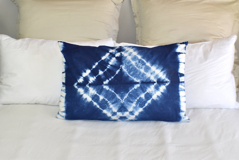 Hand Made Indigo Tie and Dye Sqaure Pillow Cover - Adore India   