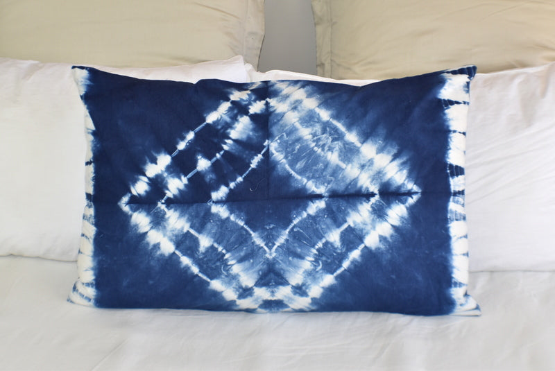Hand Made Indigo Tie and Dye Sqaure Pillow Cover - Adore India   