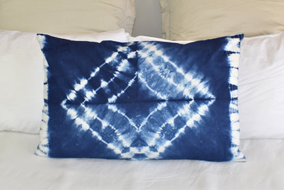Hand Made Indigo Tie and Dye Sqaure Pillow Cover - Adore India   