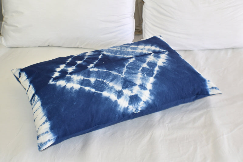 Hand Made Indigo Tie and Dye Sqaure Pillow Cover - Adore India   
