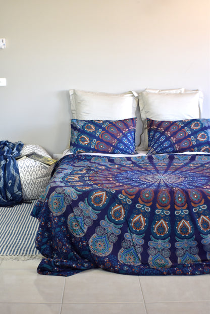 Harmony Peacock Mandala Duvet Cover - Adore India   