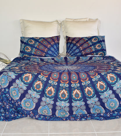 Harmony Peacock Mandala Duvet Cover - Adore India   