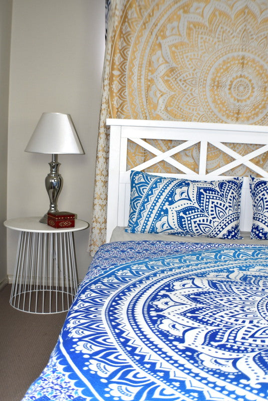 Star Blue Ombre Mandala Duvet Cover - Adore India   
