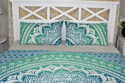 Star Turquoise Ombre Mandala Duvet Cover - Adore India   