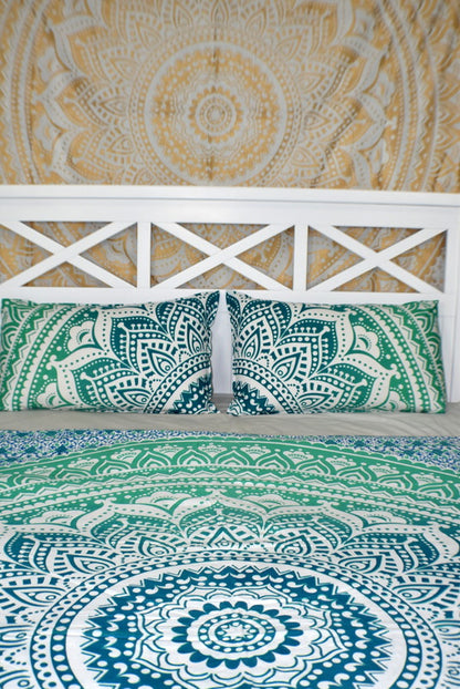 Star Turquoise Ombre Mandala Duvet Cover - Adore India   