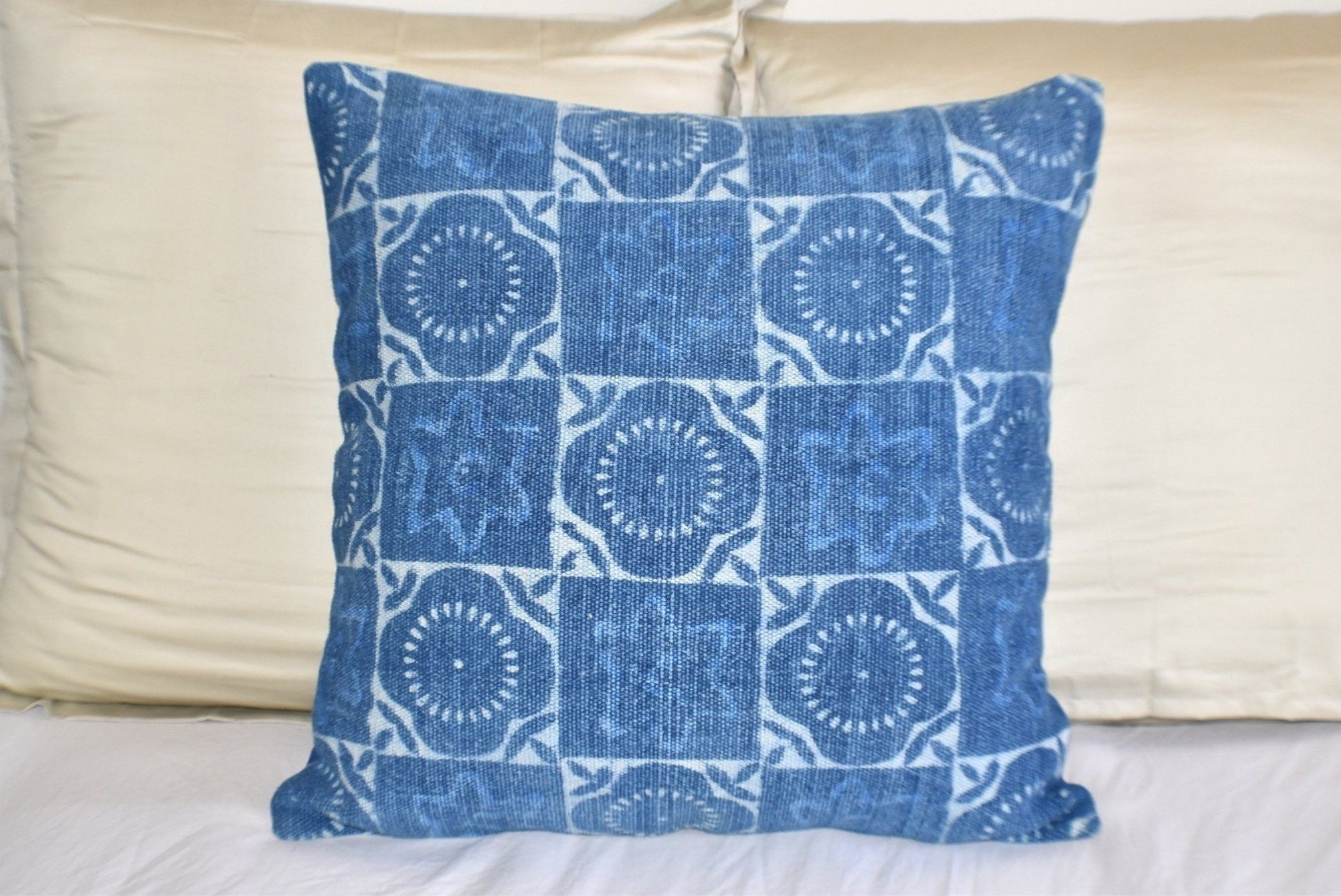 Block Print Heavy Cotton Dari Cushion Cover 65x65cm- IB65-7 - Adore India   
