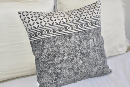 Hand Made Geometrical Block Print Cotton Dari Cushion Cover 65cm - Adore India   