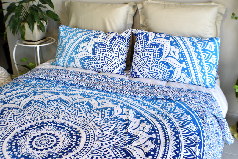 Star Blue Ombre Mandala Duvet Cover - Adore India   
