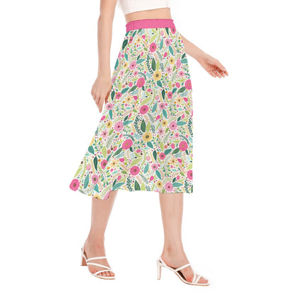 Bohemian Floral Bliss Printed Women's Long Chiffon Skirt - Adore India   