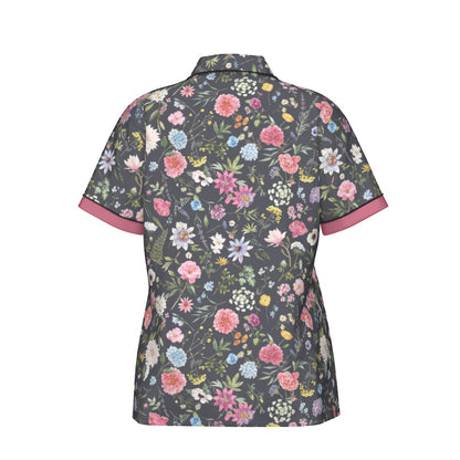 Black Floral Exotic Women's Silky Sleepwear Set - Adore India   