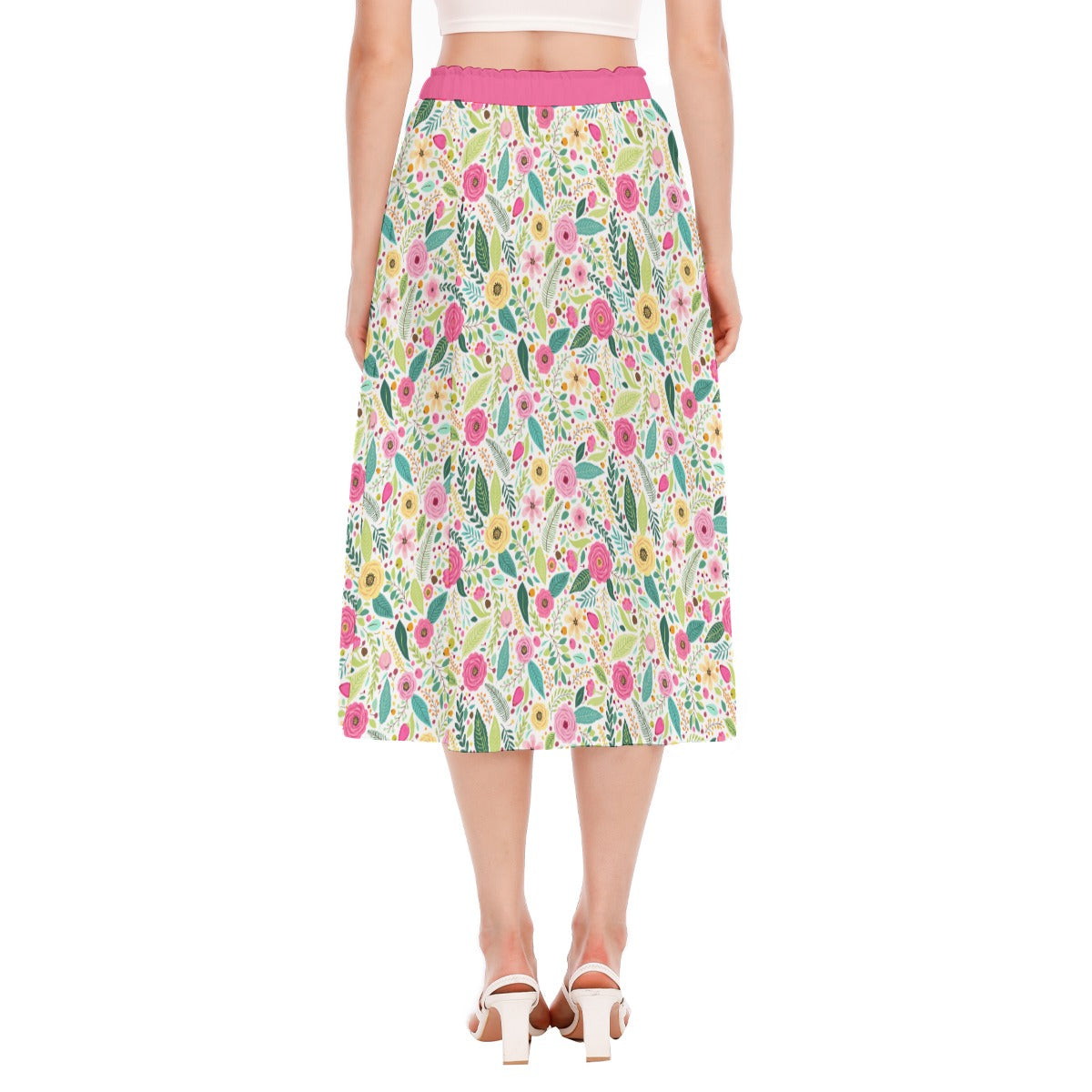 Bohemian Floral Bliss Printed Women's Long Chiffon Skirt - Adore India   