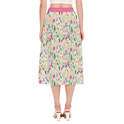 Bohemian Floral Bliss Printed Women's Long Chiffon Skirt - Adore India   