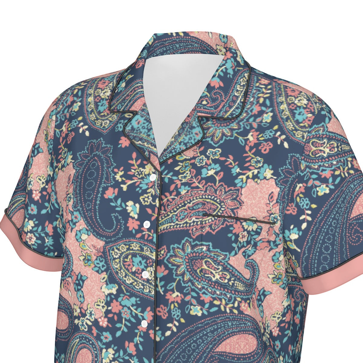 Bohemian Paisley Elegance Women's Silky Sleepwear Set - Adore India   