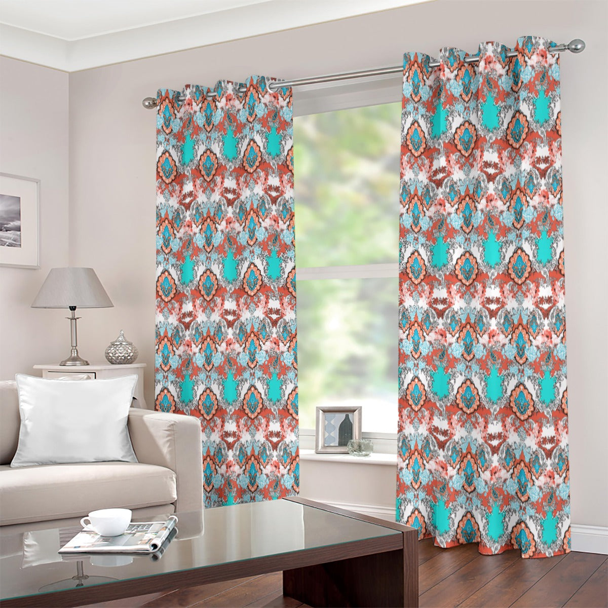Vibrant Paisley Elegance Printed Eyelet Curtain - Adore India   