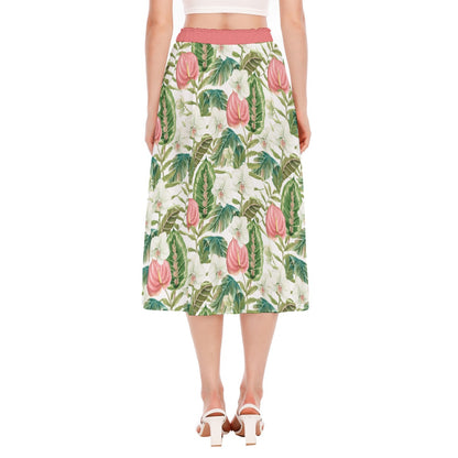 Bohemian Topical Floral Printed Women's Long Chiffon Skirt - Adore India   