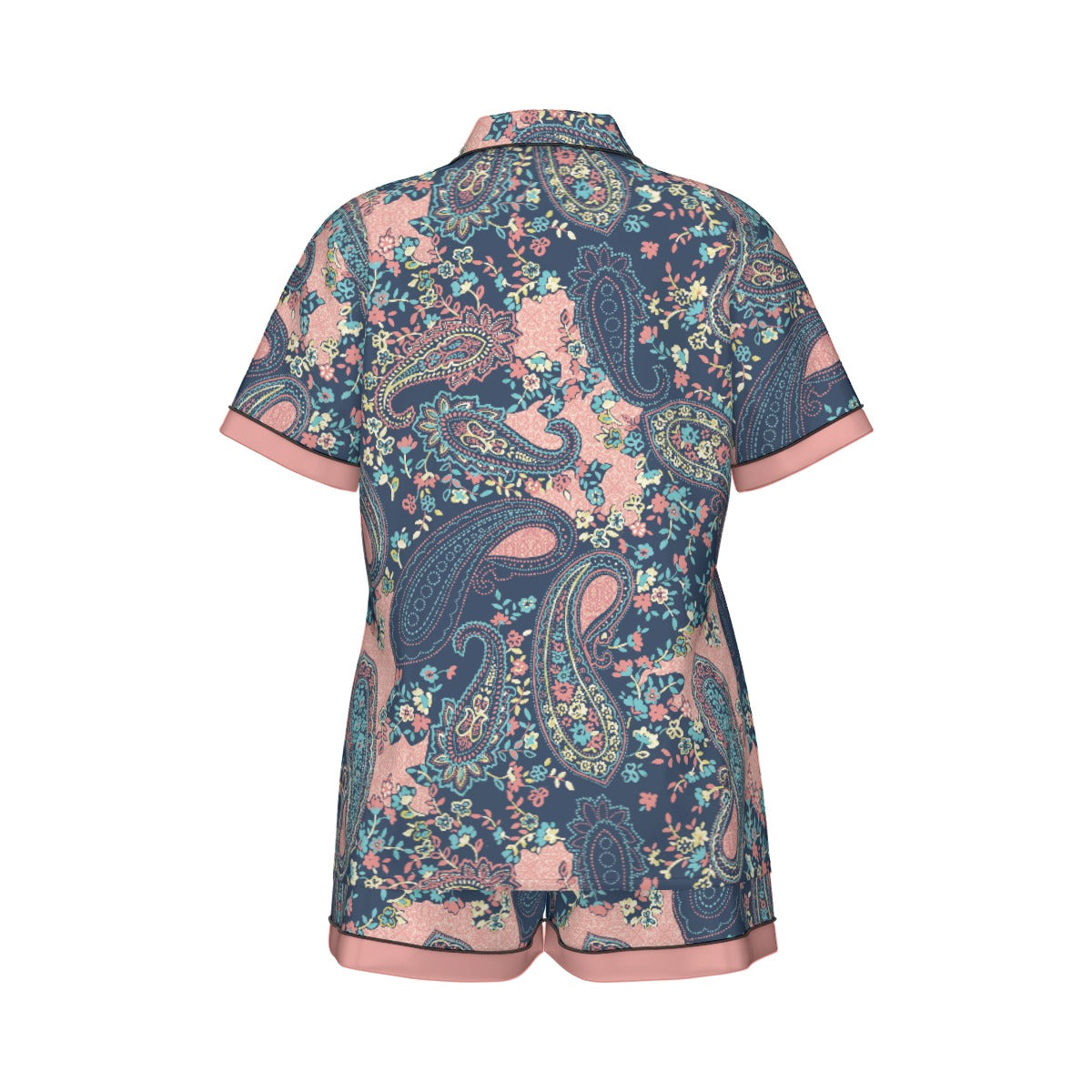 Bohemian Paisley Elegance Women's Silky Sleepwear Set - Adore India   
