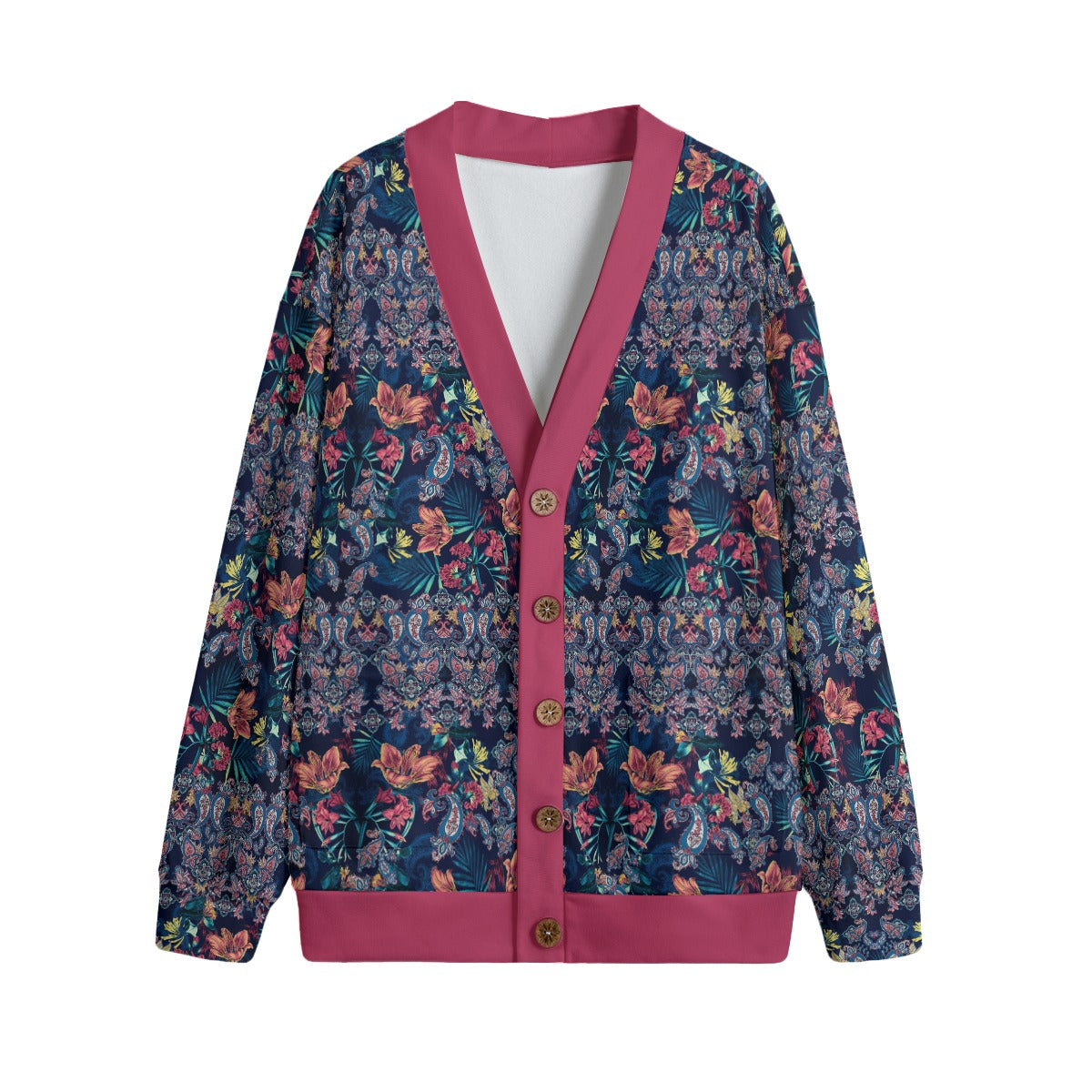 Bohemian Paisley Elegance Knitted Jumper Sweater Cardigan - Adore India   