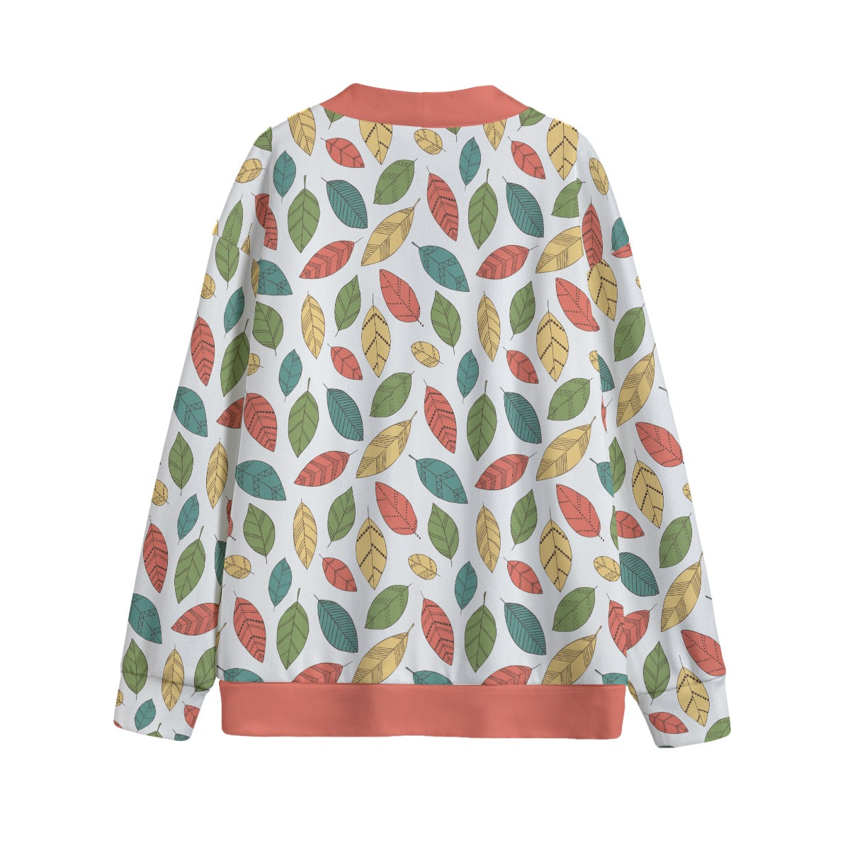 Bohemian Coloured Leaf Printed Knitted Jumper Sweater Cardigan - Adore India   