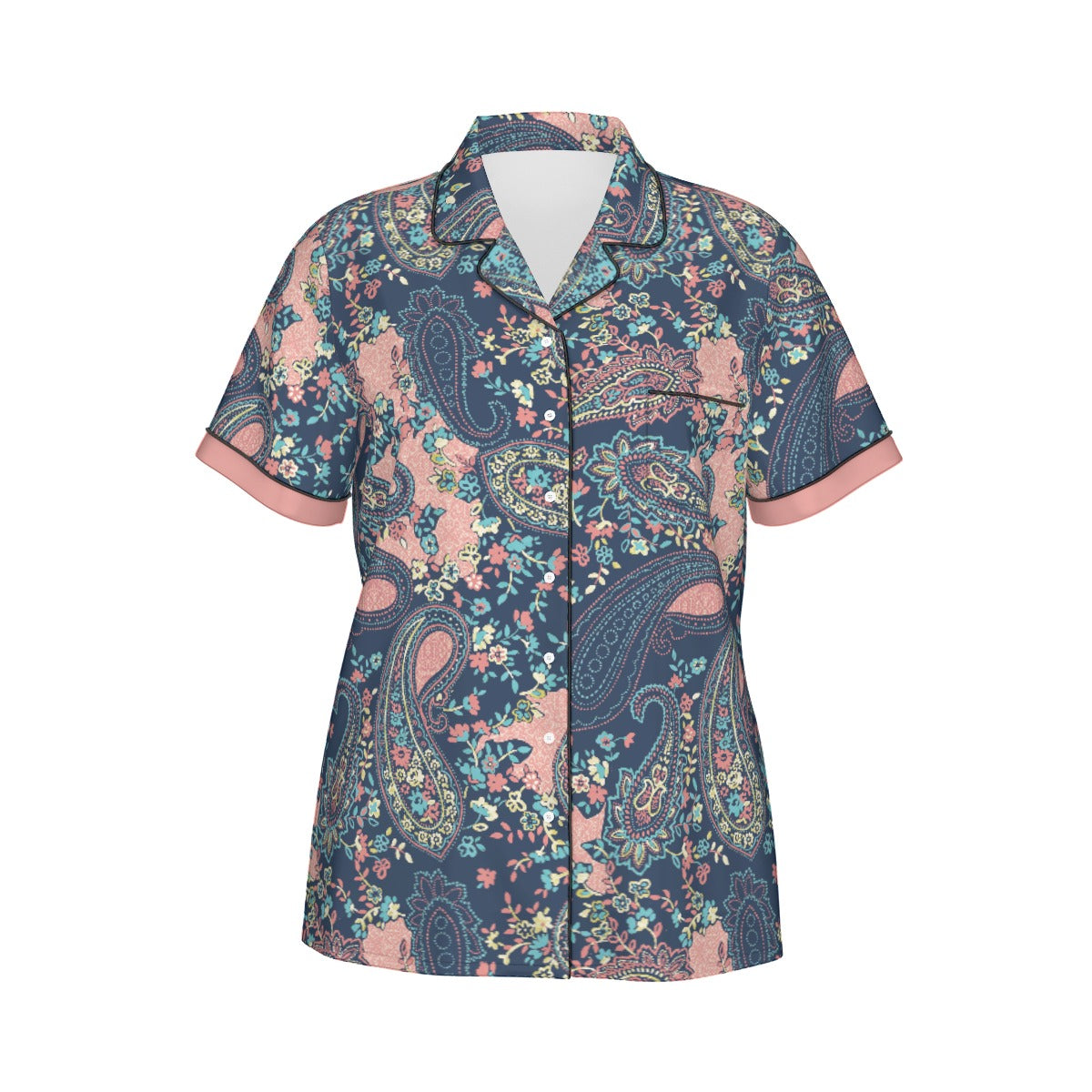 Bohemian Paisley Elegance Women's Silky Sleepwear Set - Adore India   