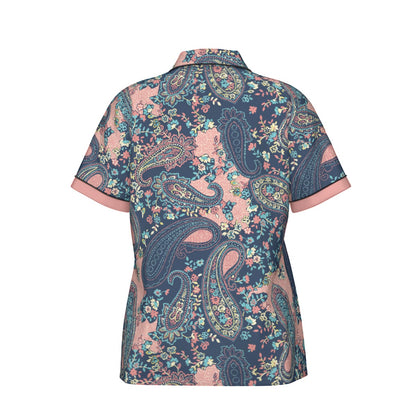 Bohemian Paisley Elegance Women's Silky Sleepwear Set - Adore India   