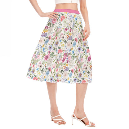 Bohemian Exotic Floral Women's Pleated Chiffon Skirt - Adore India   