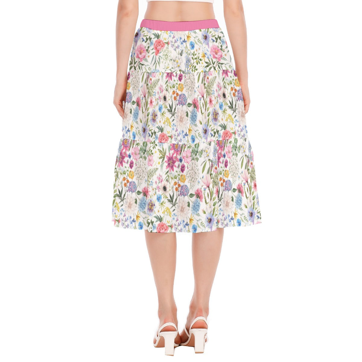 Bohemian Exotic Floral Women's Pleated Chiffon Skirt - Adore India   