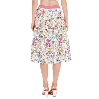 Bohemian Exotic Floral Women's Pleated Chiffon Skirt - Adore India   