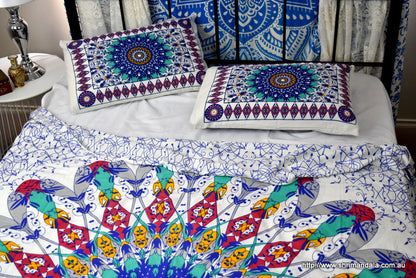 Universe Teal Mandala Throw - Adore India   