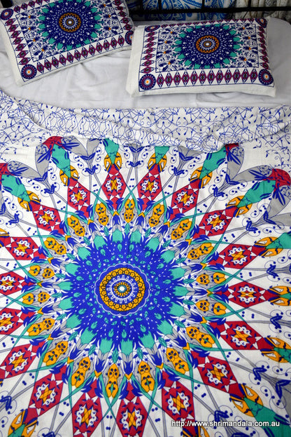 Universe Teal Mandala Throw - Adore India   