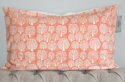 Tree of Life Coral Peach Hand Block Print Cushion 2Pcs - Adore India   
