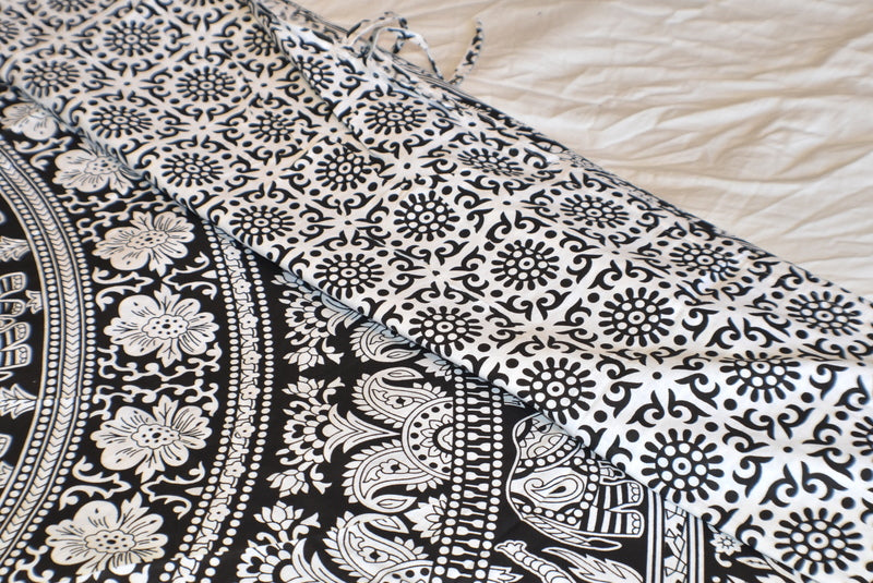 Good Luck Black Mandala Duvet Cover - Adore India   