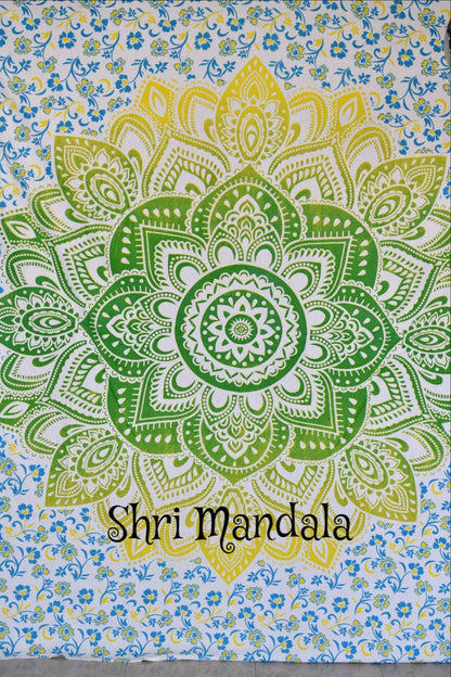 Bulk Lot Passion Lime Blue Ombre  Mandala Large Throw- 3 Pcs - Adore India   