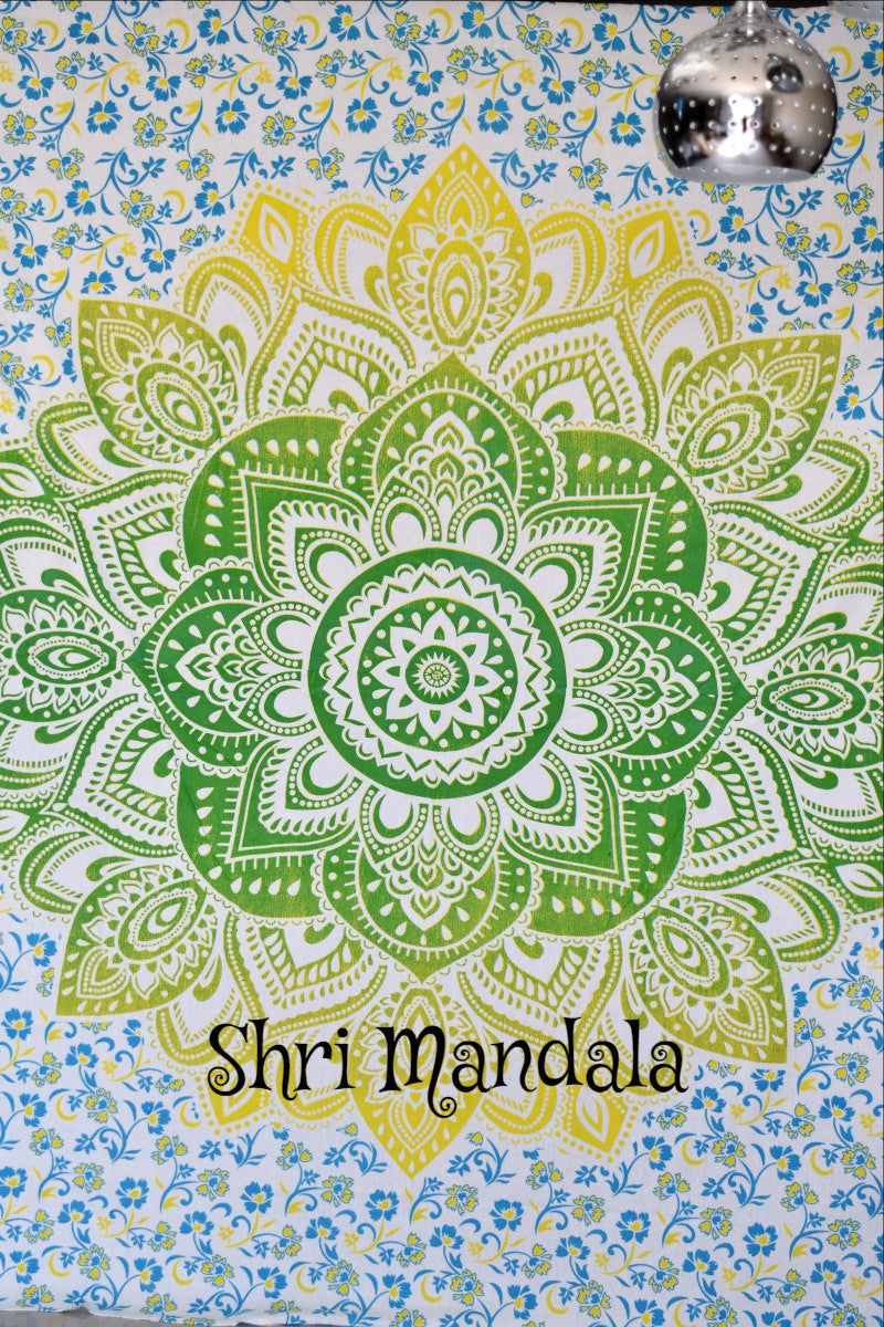 Bulk Lot Passion Lime Blue Ombre  Mandala Large Throw- 3 Pcs - Adore India   