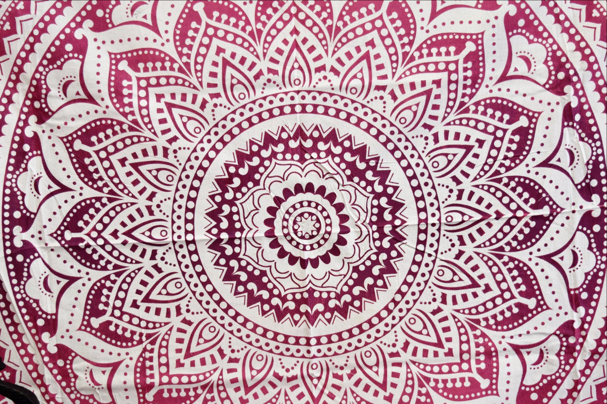 Yantra Pink Ombre Mandala Throw - Adore India   