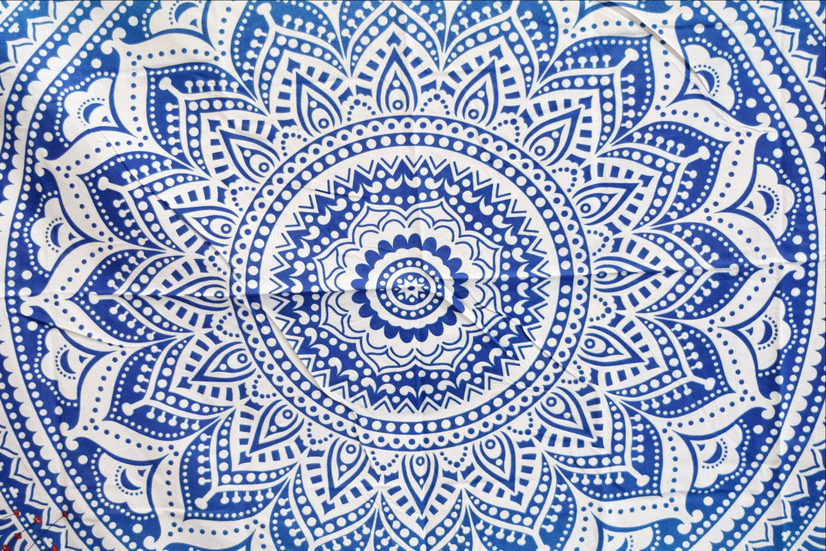 Yantra Blue Ombre Mandala Throw - Adore India   