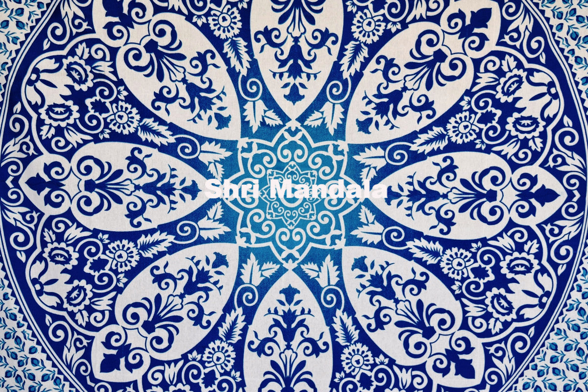 Wholesale Lot Brahma Blue Ombre  Mandala Throw- 3 Pcs - Adore India   