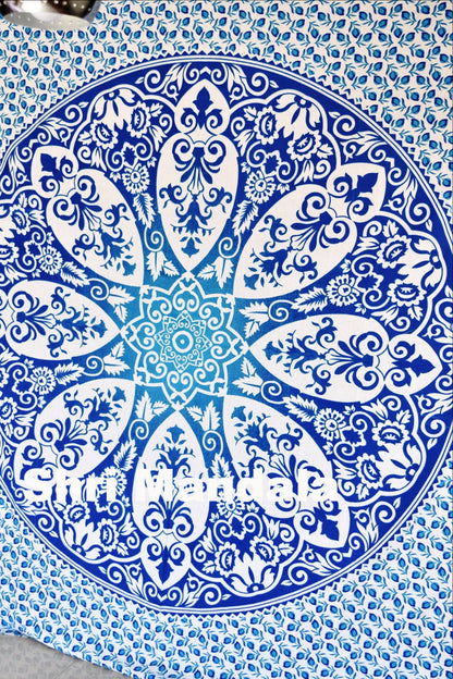 Wholesale Lot Brahma Blue Ombre  Mandala Throw- 3 Pcs - Adore India   