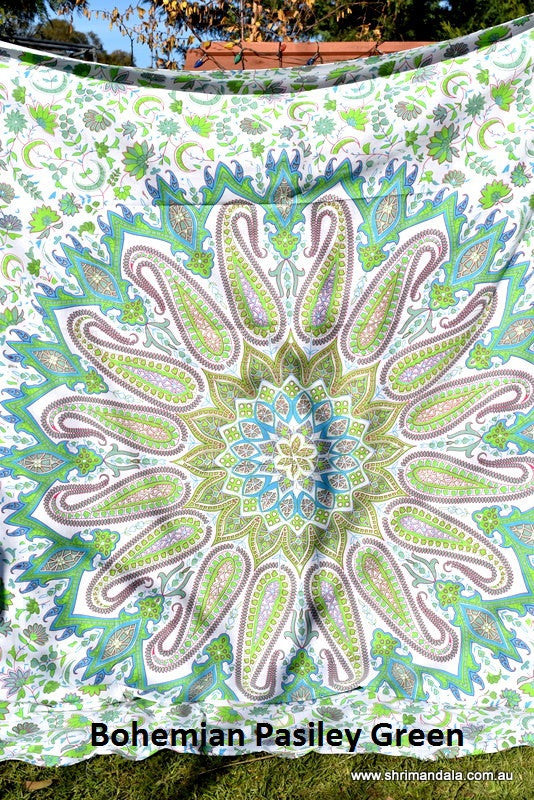 Bohemian Paisley Green Mandala Duvet Set - Adore India   