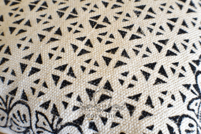 Geometrical Block Print Cotton Dari Cushion Cover Euro Size 65x65cm - Adore India   