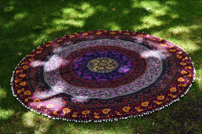 WOH Mandala Beach Round Throw - Adore India   