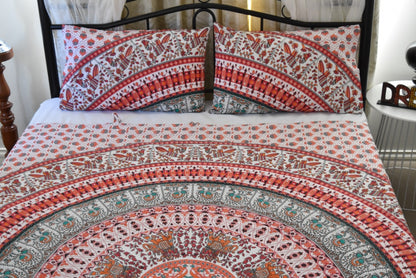 Bird of Prey Red Mandala Duvet Cover - Adore India   