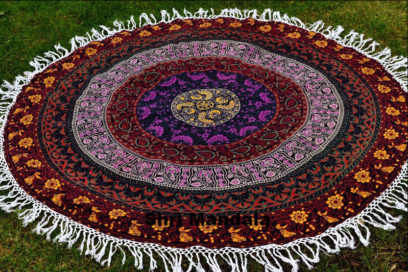 WOH Mandala Beach Round Throw - Adore India   