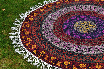 WOH Mandala Beach Round Throw - Adore India   