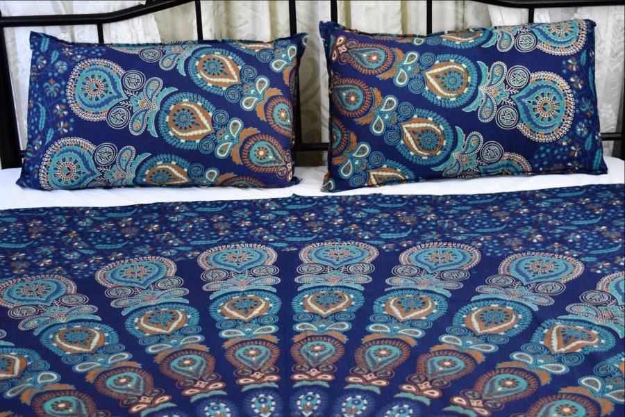 Harmony Peacock Mandala Duvet Cover - Adore India   