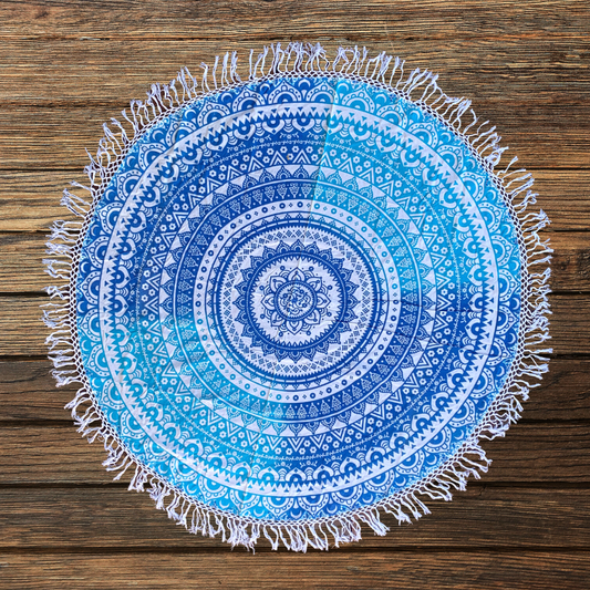 Shri Bohemian Cotton Mandala Beach Round Throw - Adore India   