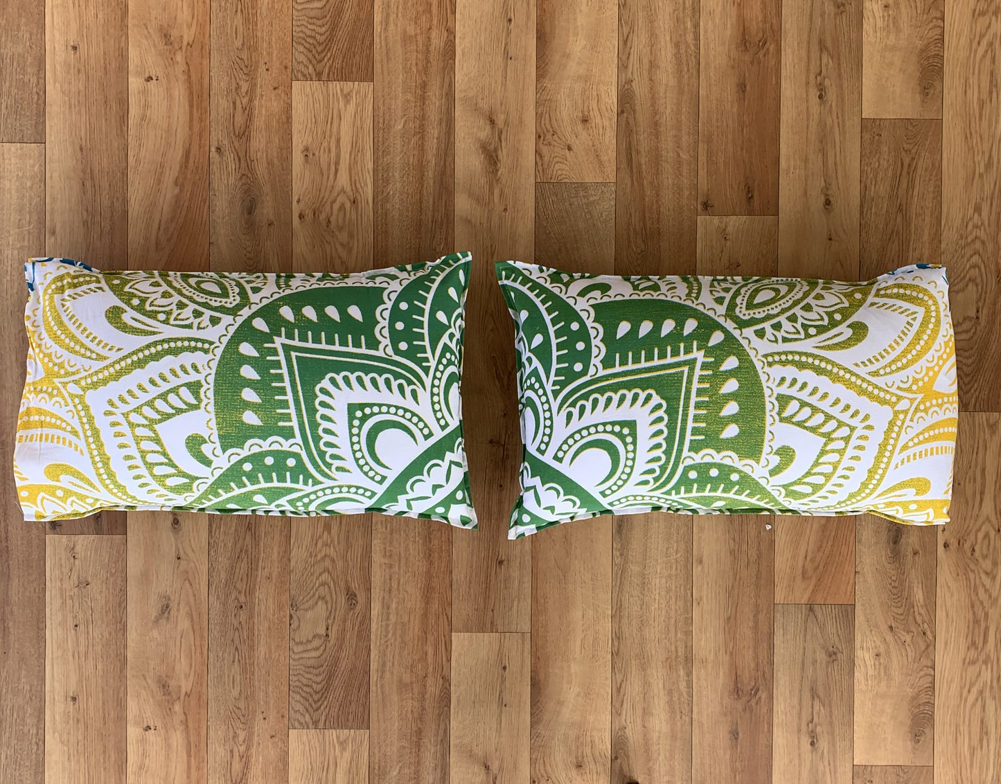 Passion Lime Cotton Mandala Pillow Set 2Pcs - Adore India   